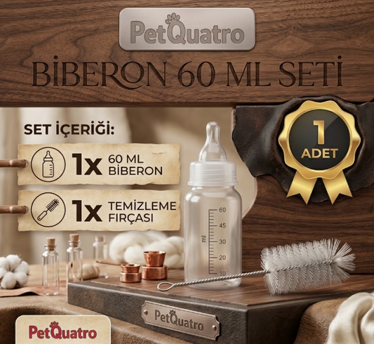 60 ml Yavru Kedi & Köpek Biberon Seti 12 li.