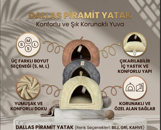 PatiGo Dallas Piramit Kedi ve Köpek Yuvası